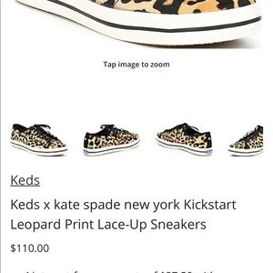 New in box Kate spade cheetah print keds